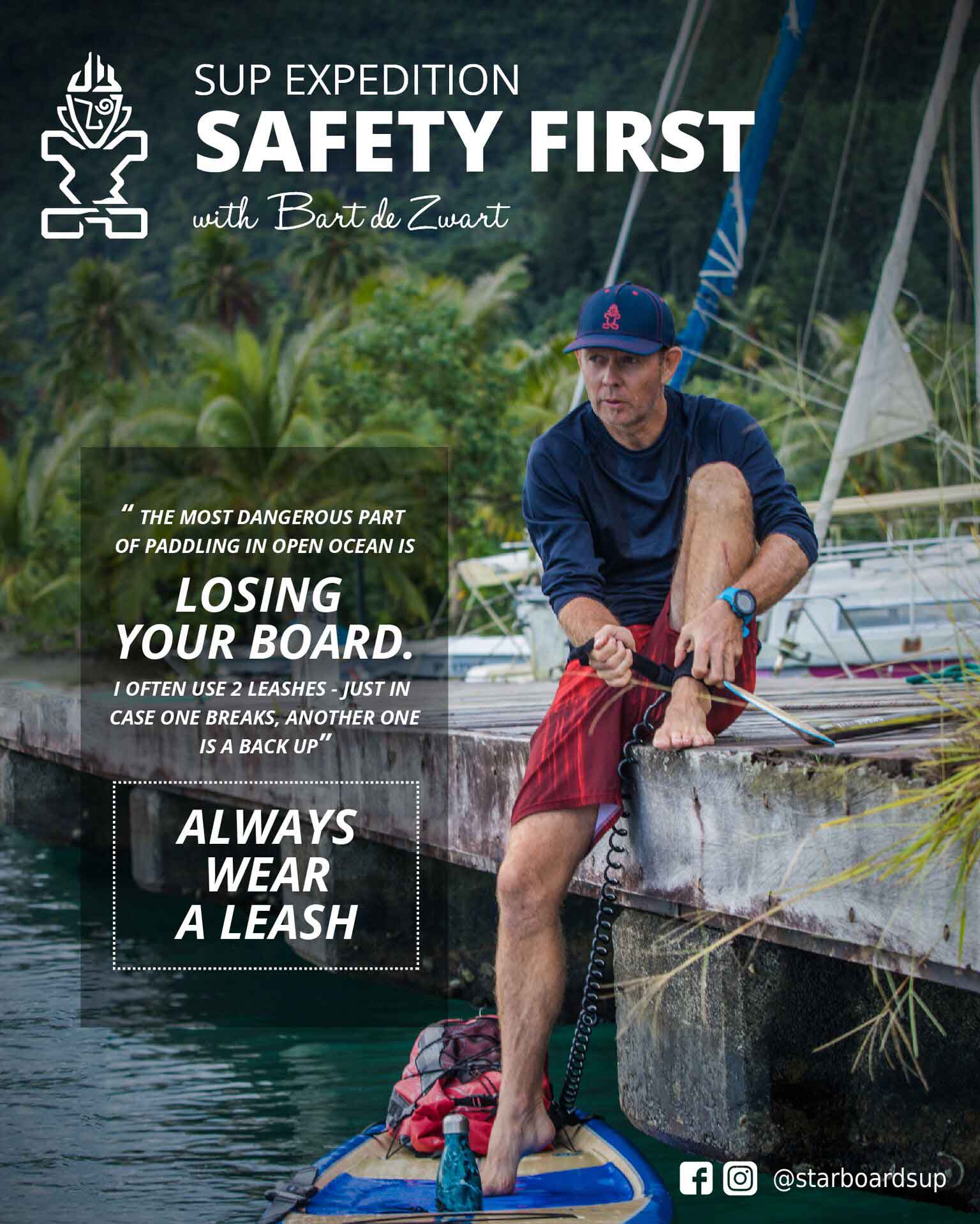 SUP Expedition Tip - Always Wear A LeashSup-expedition-Safety-first-with-Bart