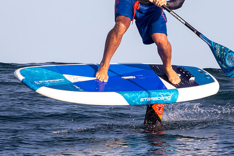 Stand up outlet paddle foil